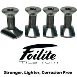 Foilite - M8 Titanium Hydrofoil Hardware Set - 4 Track Nuts And 4 M8 Screws