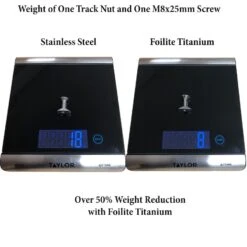 Foilite - M8 Titanium Hydrofoil Hardware Set - 4 Track Nuts And 4 M8 Screws -Kiteboarding Gear Store foilite titanium m8 screw track nut set 5